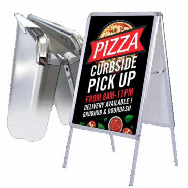 A-Frame Snap-Open Sidewalk Poster Stand Easel