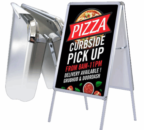 A-Frame Snap-Open Sidewalk Poster Stand Easel