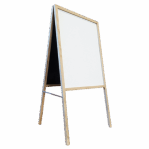 A-Frame Wooden Sidewalk White Marker Board Easel
