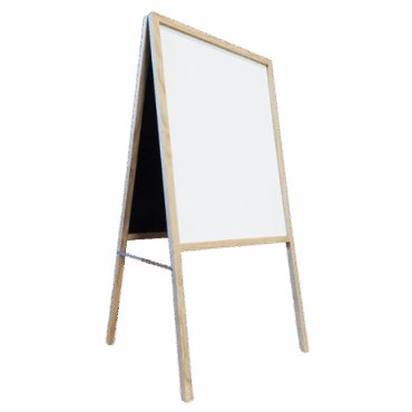 A-Frame Wooden Sidewalk White Marker Board Easel