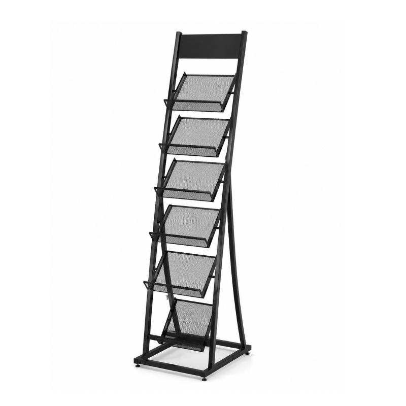 6-Pocket Mobile Magazine Rack