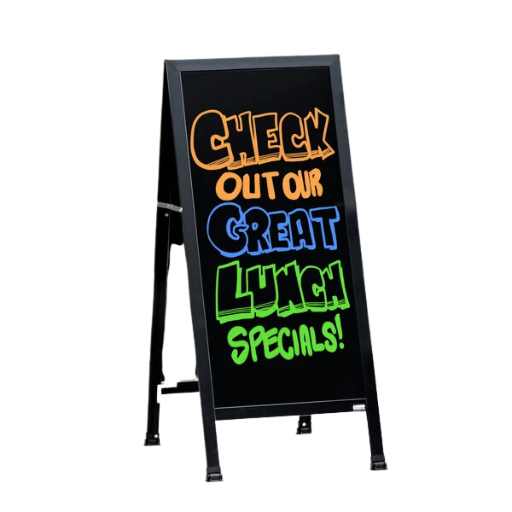 A-Frame Sidewalk Menu Black Marker Board Easel