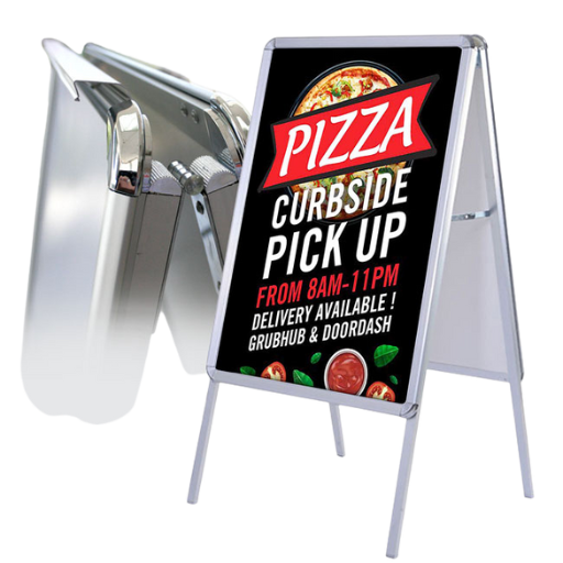 A-Frame Snap-Open Sidewalk Poster Stand Easel