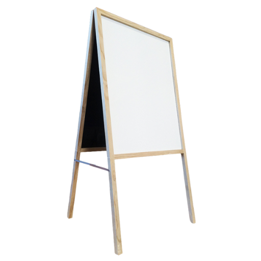 A-Frame Wooden Sidewalk White Marker Board Easel