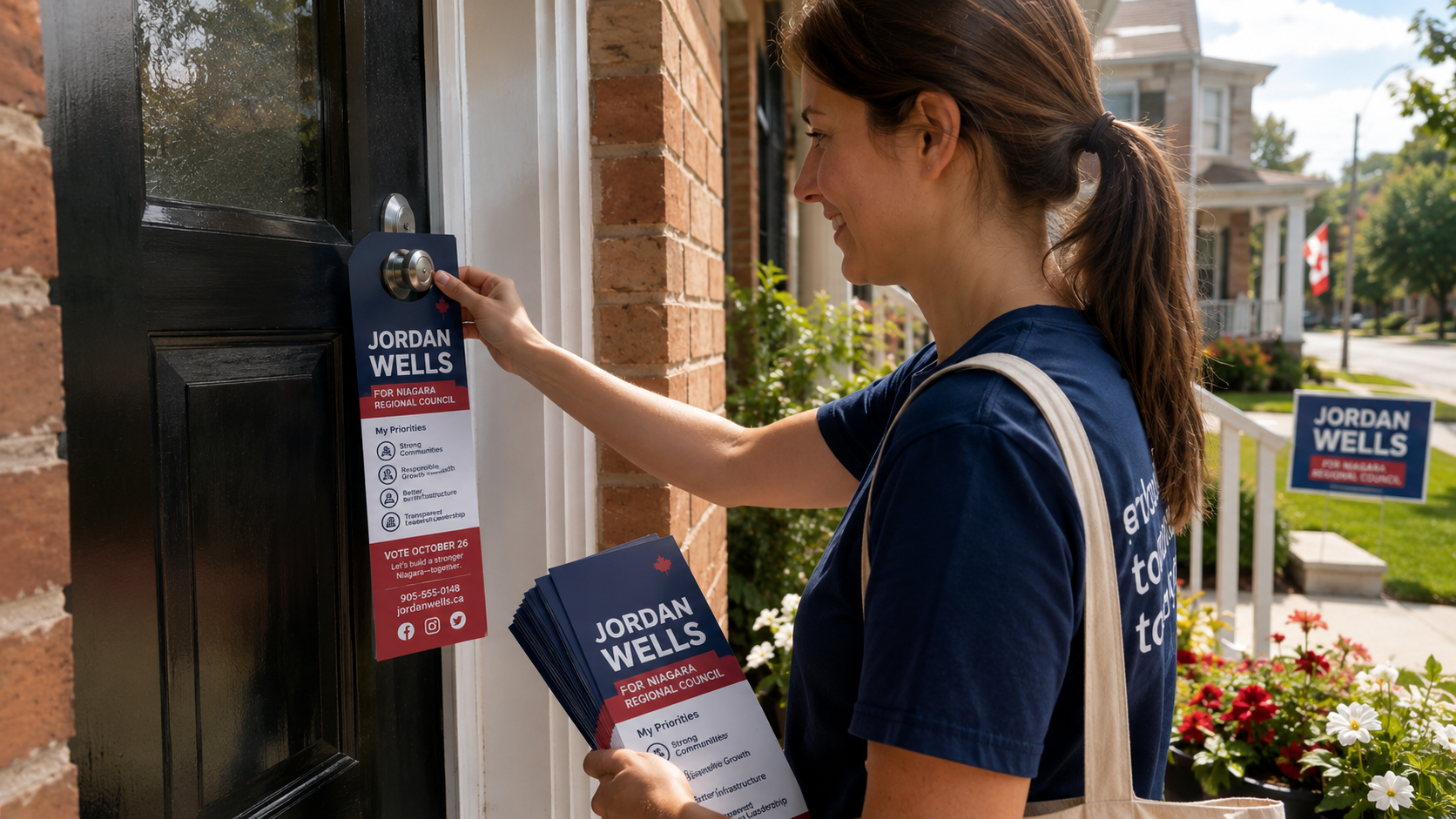 Custom campaign door hangers
