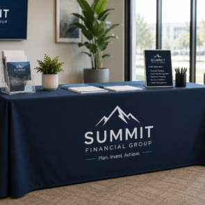 Logo table throw
